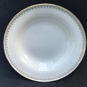 Richard Ginori Soup Plate: Italian Porcelain with Gold Rim Decor