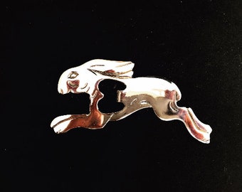 Art Deco Silver Plated Rabbit Bottle Opener: 1930s Bar Decor