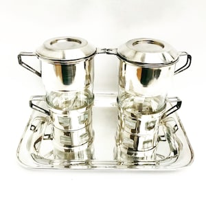 French Vintage Coffee Makers Art Deco Single Cup Coffee filter french coffee Filter Single Cup  Silver Plated French Vintage Drip O Lator
