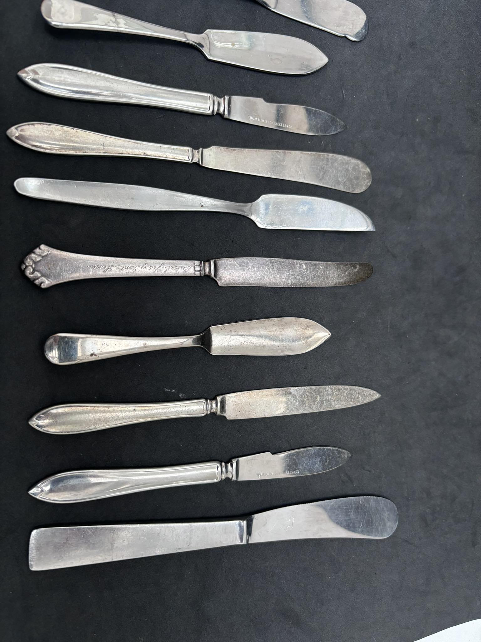 Butter Knives Set 10 Vintage 1920s Silver Plated Flatware