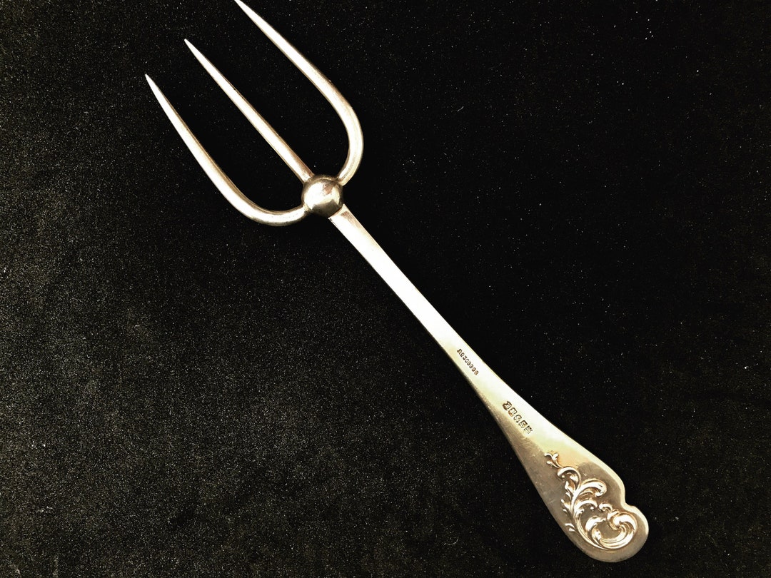 Victorian Silver Plated Bread Fork: Antique Muffin Server, Charcuterie ...