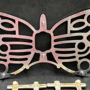 Trivet metal lot de 2 trivets vintage, 1 bamboo Tramontina 1 butterfly San Marco adjustable trivet image 9