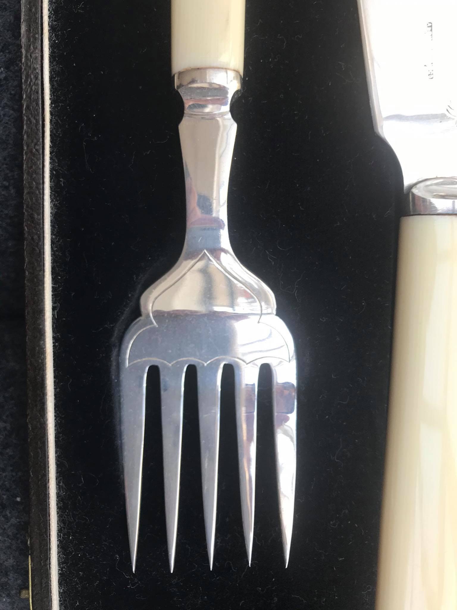 Fish Serving cutlery set seafood knife England Silver