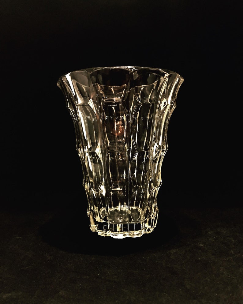 vase clear glass large vintage 1930s art