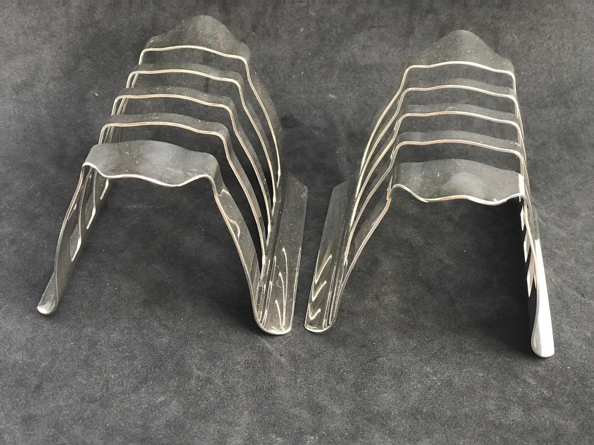 2 Supports à Toast En Acier Inoxydable - Pour Grille-Pain Et Air Fryer - 8 Tranches - Argenté