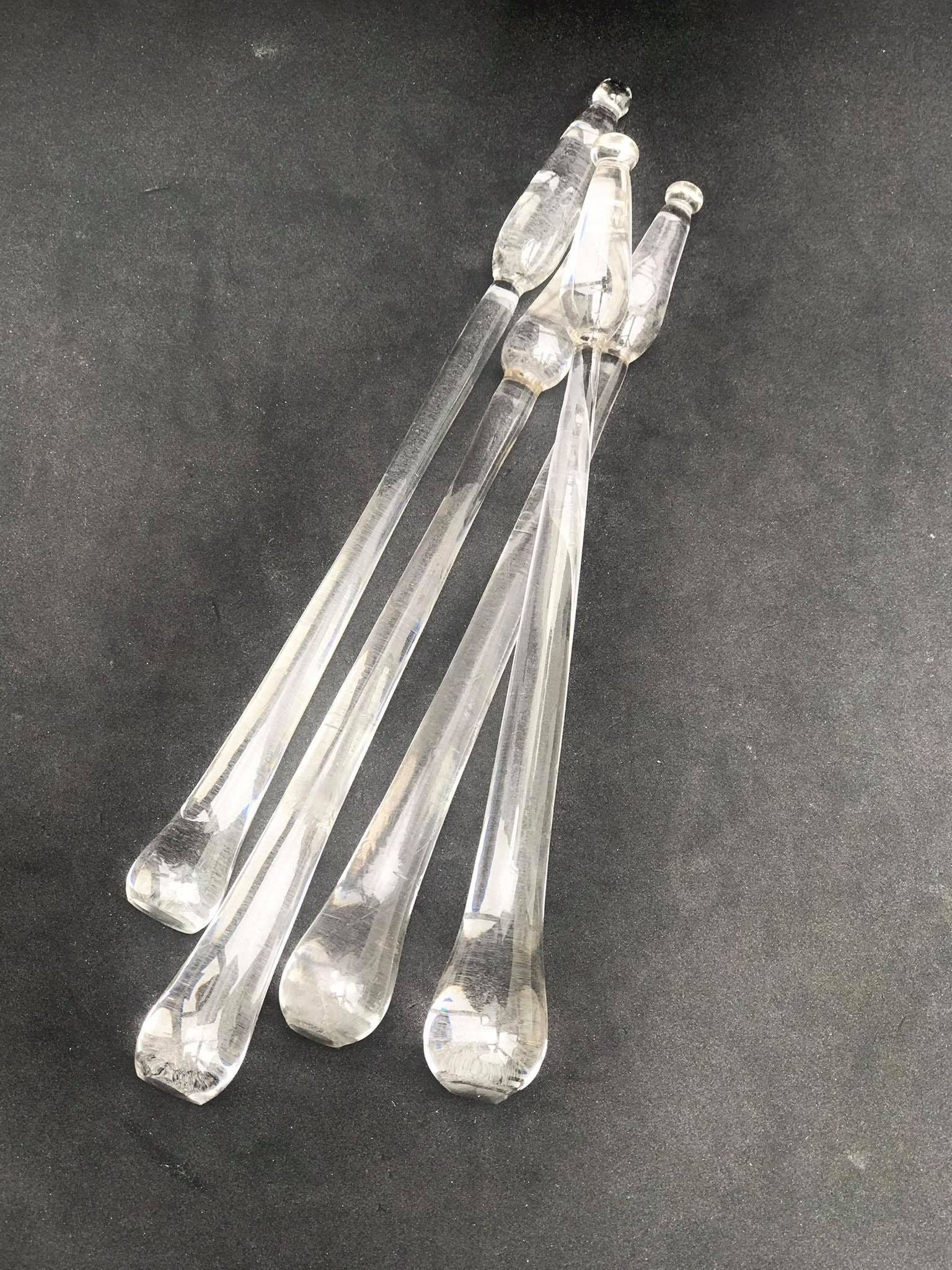Swizzle Sticks Glass Set 4 Handmade Vintage Drink Stirrers Etsy UK