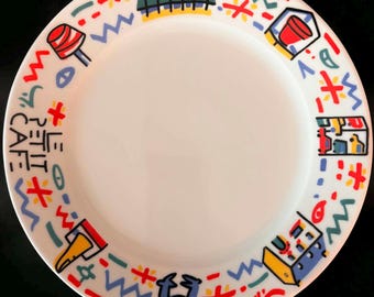 François Boisrond Art Plate, Fondation Cartier Porcelain, 1987 Graphic Collectible