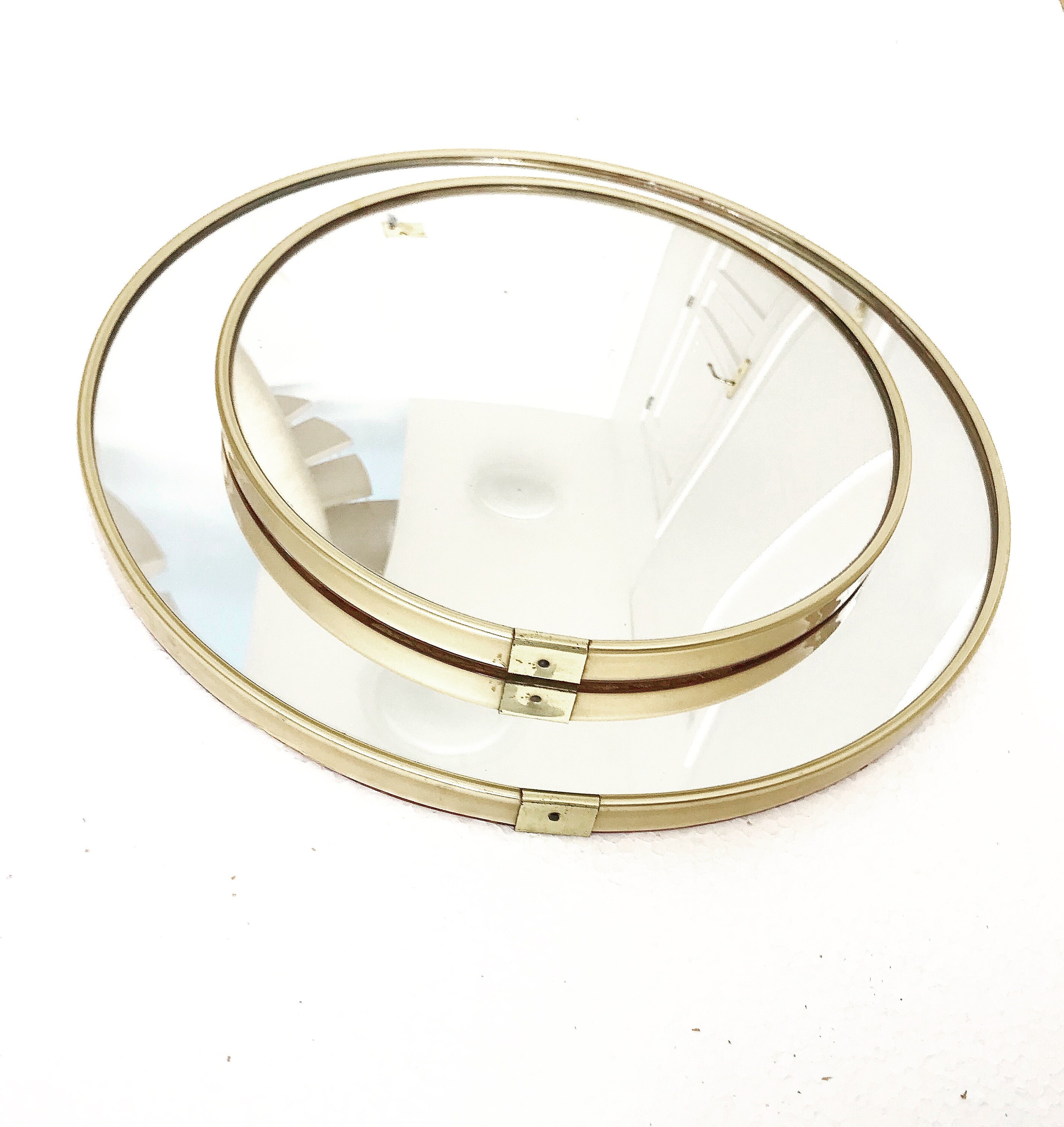Convex Mirror Round Golden Frame Witch Eye Gilt Vintage Gold