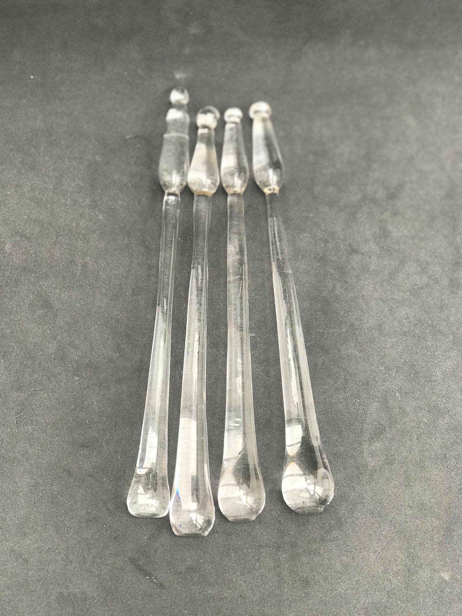 Swizzle Sticks Glass Set 4 Handmade Vintage Drink Stirrers Etsy UK