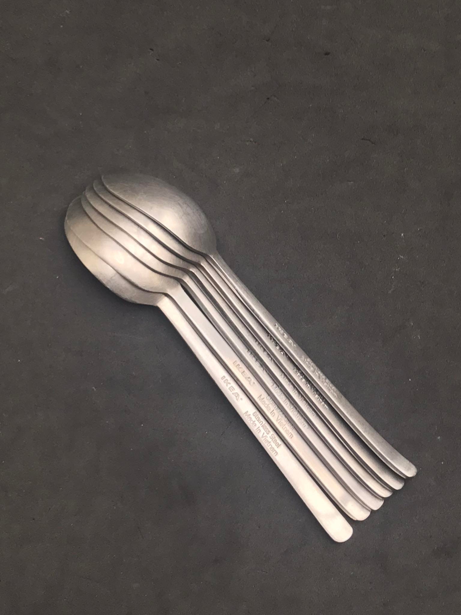 Vintage Ikea Data Dessert Spoons, Set of 6 - Carl Gustaf Jahnsson Stainless Steel Flatware