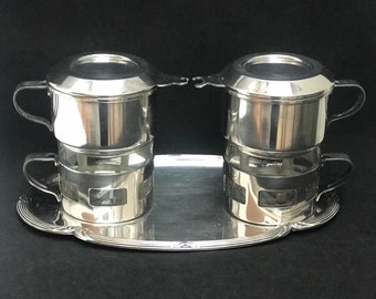 Coffee Makers Art Deco French Vintage 2 Single Cup Coffee filter french coffee Filter Single Cup Vintage Drip O Lator