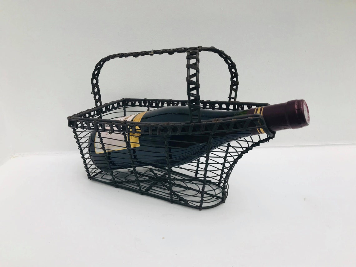 Wine Cradle Wrought Iron Bottle Holder Bottle Stand Wire Etsy
