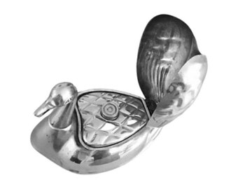 Old Peacock Shaped Brass Betelnut Box - Ca 1920 Old Peacock Shaped Brass Betelnut Box - Ca 1920