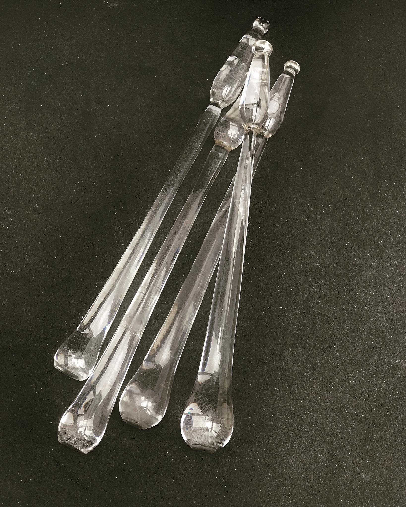 Swizzle Sticks Glass Set 4 Handmade Vintage Drink Stirrers Etsy UK