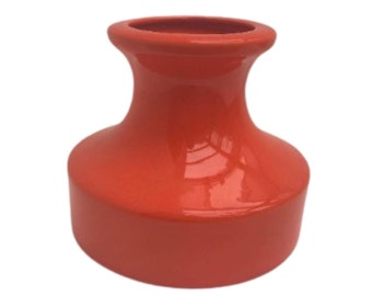 Modernist Orange Ceramic Vase: Mid-Century German Pottery