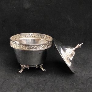 Antique Victorian Silver Plated Sugar Bowl: Sheffield, Padley Parkin & Staniforth, c1860