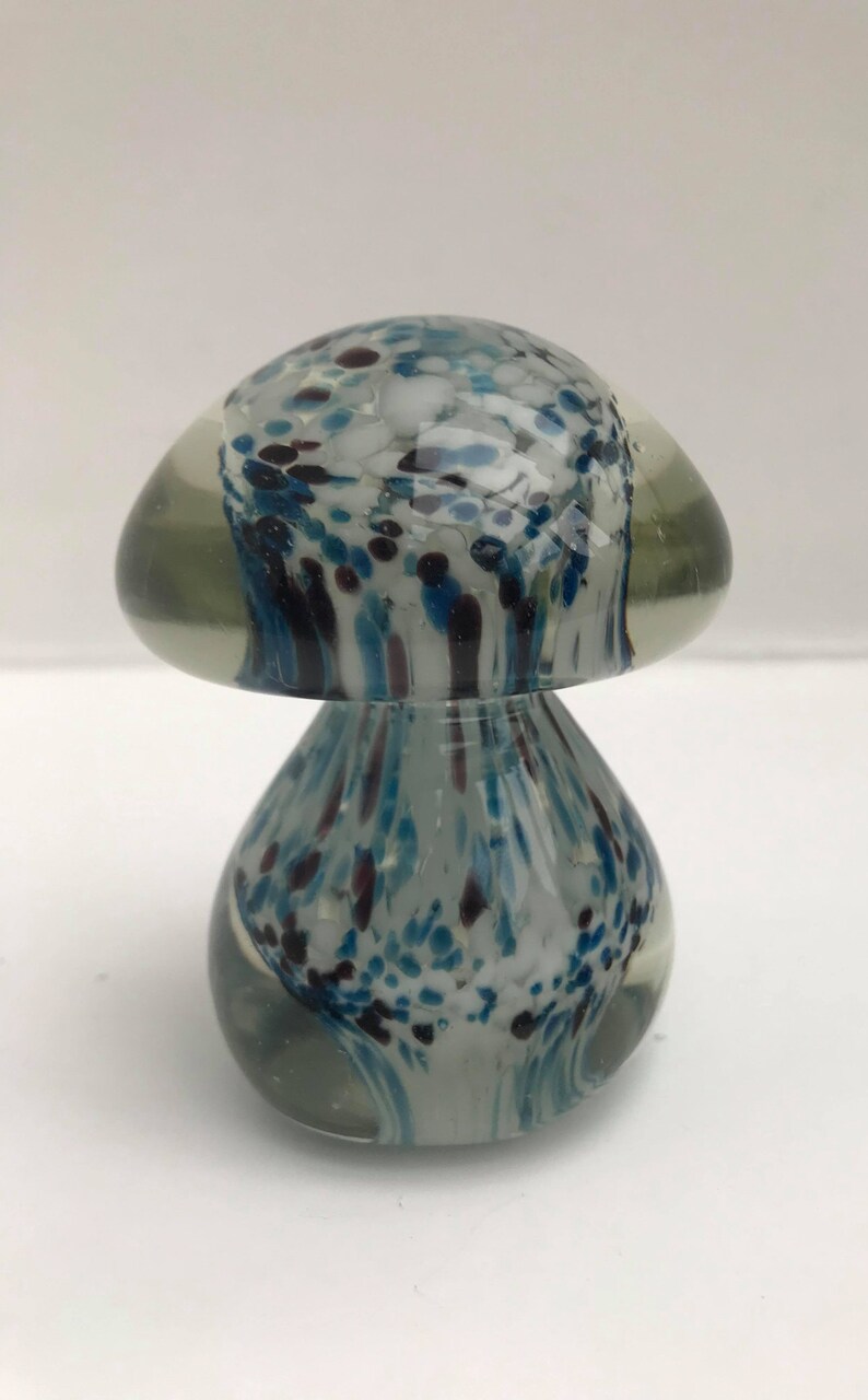 Art Glass Mushroom Paperweight Blown Glass murano Art Glass Etsy