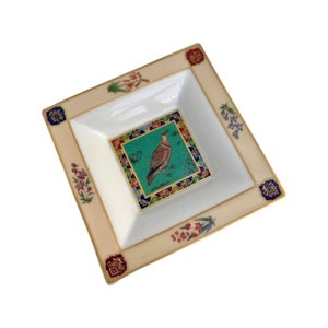 Villeroy and Boch square dish coin dish ring catch all candy nuts olives  tray trinket porcelaine Vintage Heinrich Bengal Saraswati Bird