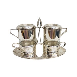 French Vintage Coffee Makers Art Deco Single Cup Coffee filter french coffee Filter percolato drip Silver Plated French Drip O Lator