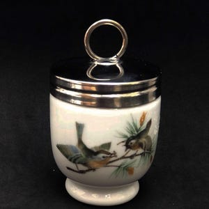 Egg Coddler Vintage Royal Worcester Egg Coddler Mid Century Cottage Chic, Birds Motif Porcelain Made in England breakfast collection