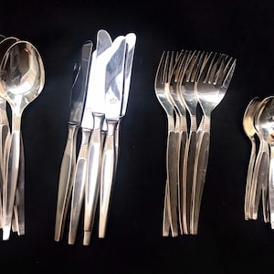 Vintage SBS Solingen Silver Plated Flatware Set: Art Deco Cutlery for 6