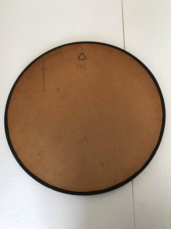 Vintage Round Wall Mirror Large Ready To Hang Circular By Geratal Plastic 60s 70s Hanging Retro Design