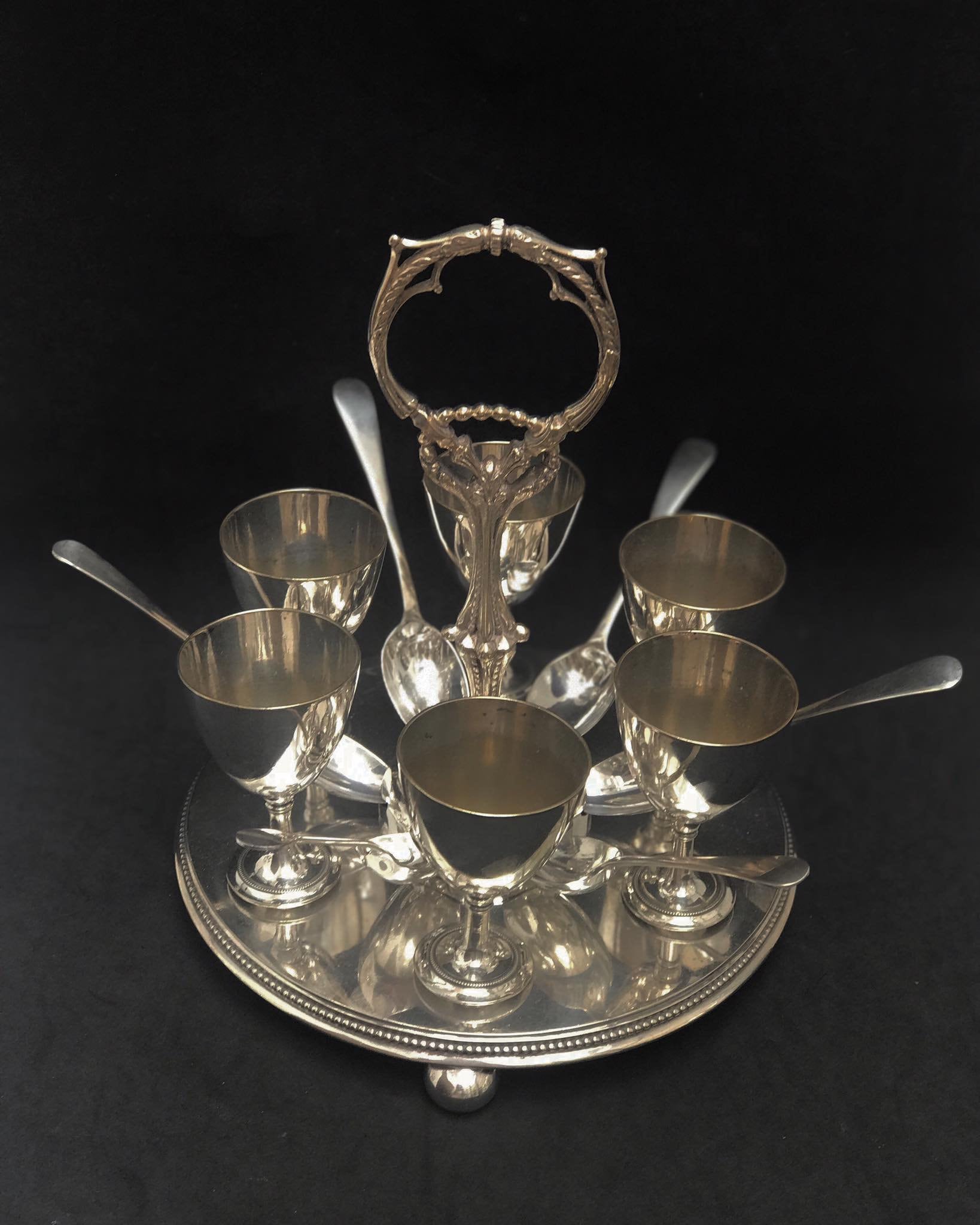 Antique Egg Holder Set Breakfast Cruet Set Chic Cottage England