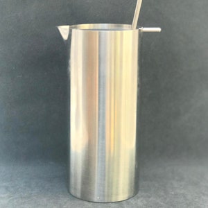 Arne Jacobsen Oryginalny zestaw barowy Vintage, dzbanek i łyżka, lata 60. Stelton, polerowany, duński design, wystrój wózka barowego, prezent dla niego