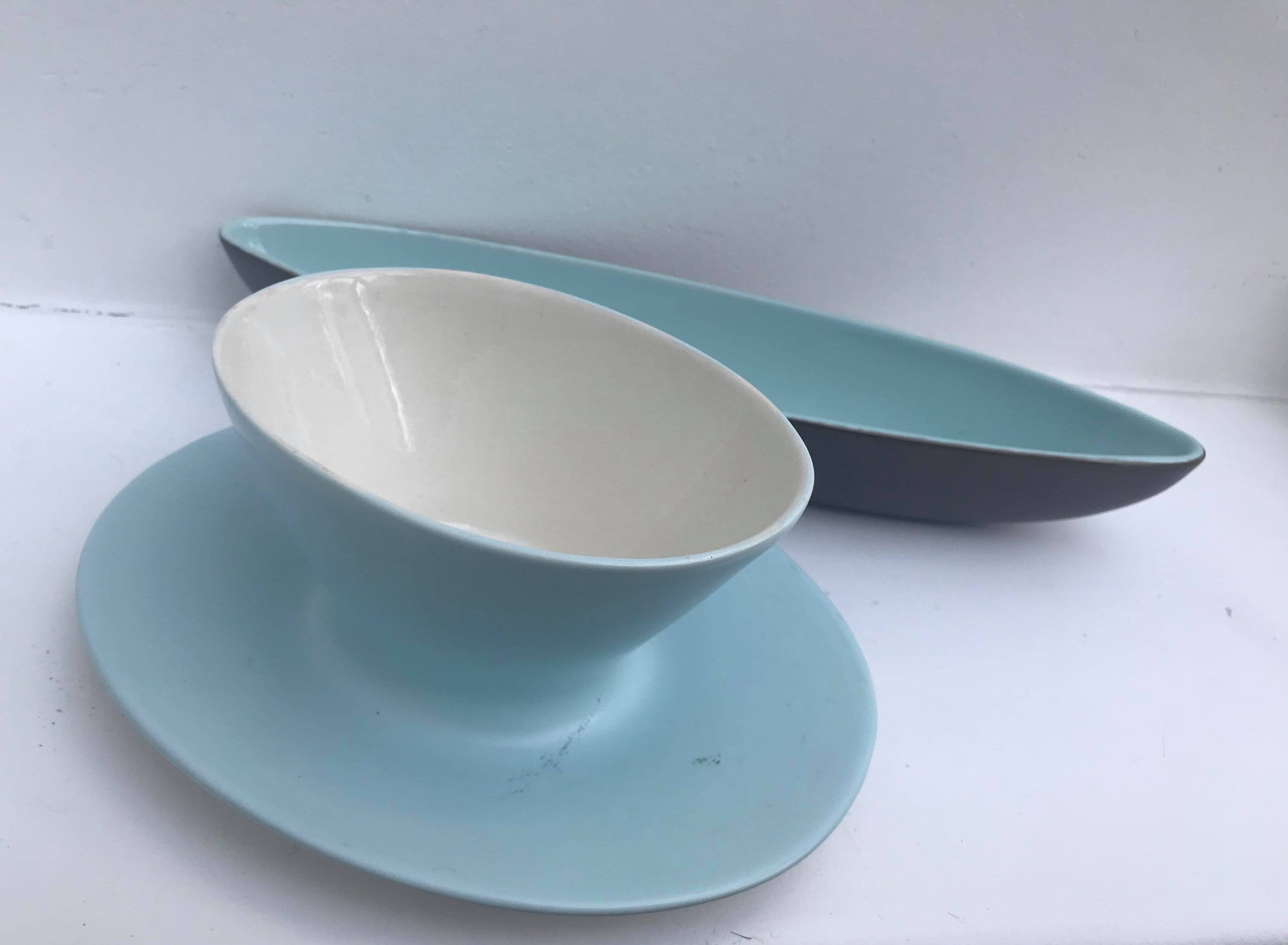 Handmade Ceramic Green 8.6" 22cm Dinner Plate or Dish Set of 6