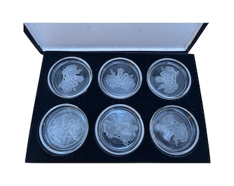 Val Saint Lambert Gardenia Coasters - Etsy