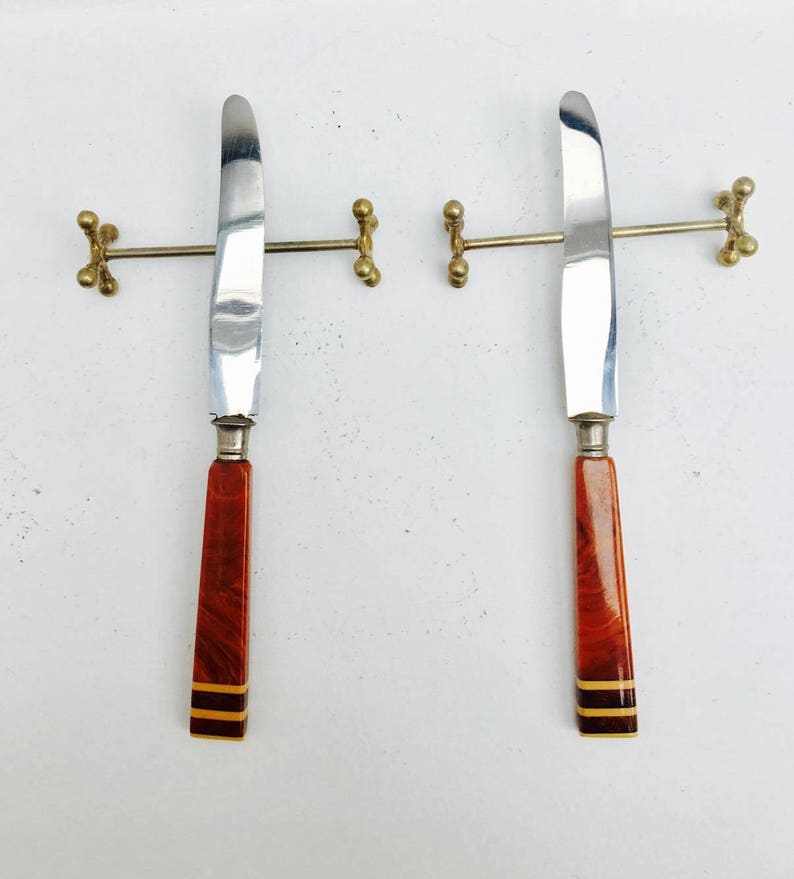 Knife Rests FRENCH VINTAGE 1950s Set of Six Heavy Metal Knife Etsy