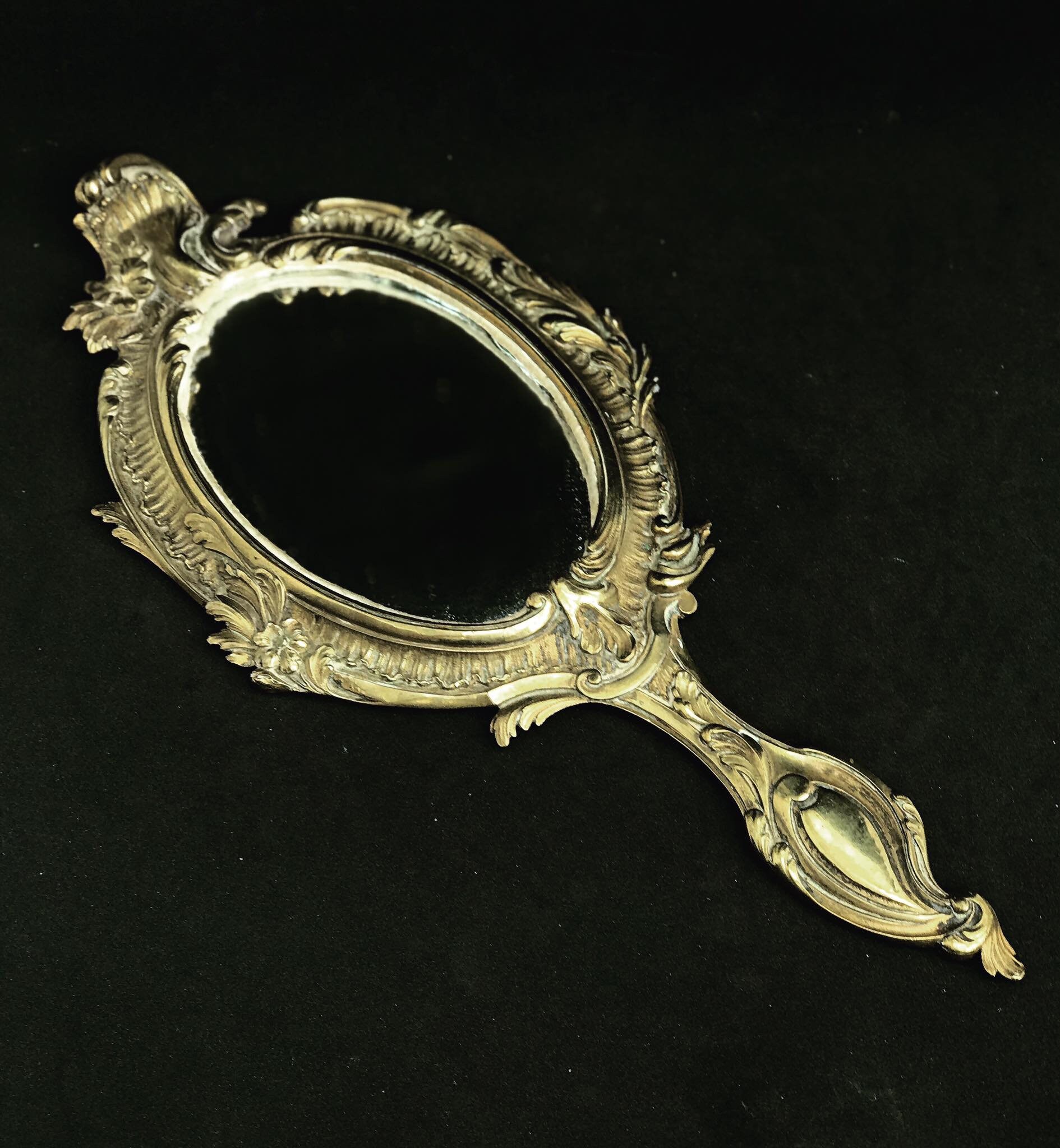 Hand Mirror Bronze Vanity Vintage Dresser Gift Wedding For Mom Decor Dressing Table Brass Bathroom Wall Hang Hand Mirror Bronze Vanity Vintage, How To Hang Antique Hand Mirrors