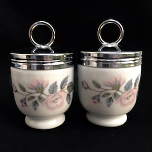 Vintage Royal Worcester Egg Coddler Set: June Garland Floral Porcelain
