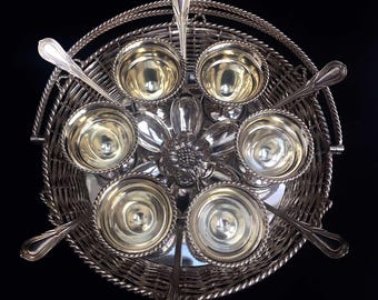 【Walker & Hall】 アールデコ エッグセット エッグカップ Walker & Hall】 アールデコ エッグセット エッグカップ