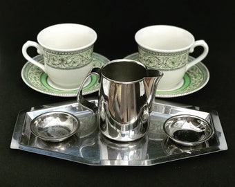 Breakfast set for two cups creamer Alessi sugar bowl gift for couple English tea set gift for friend English tea cup