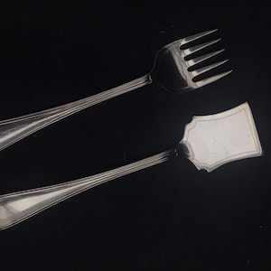 Victorian Silver Plated Sardine Fork and Knife Set: English Antique EPNS