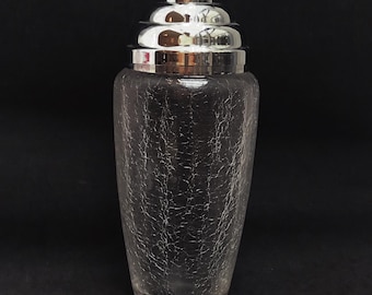 Vintage Shaker à Cocktail en acier inoxydable et verre craquelé extra large 60s déco bar  accessoires bar