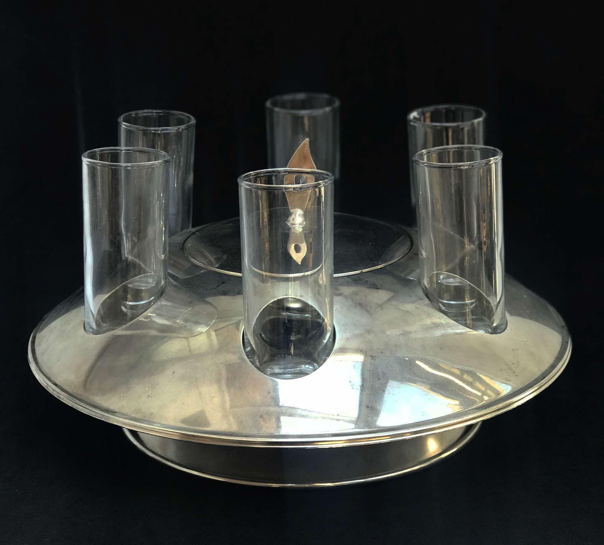 Lot De 6 Verres WMF à Vodka/liqueur – Métal Argenté Et Intérieur Doré – Occasion