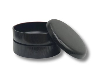 Japanese Lacquered Bento Box: Black 2-Tier Lunch Storage