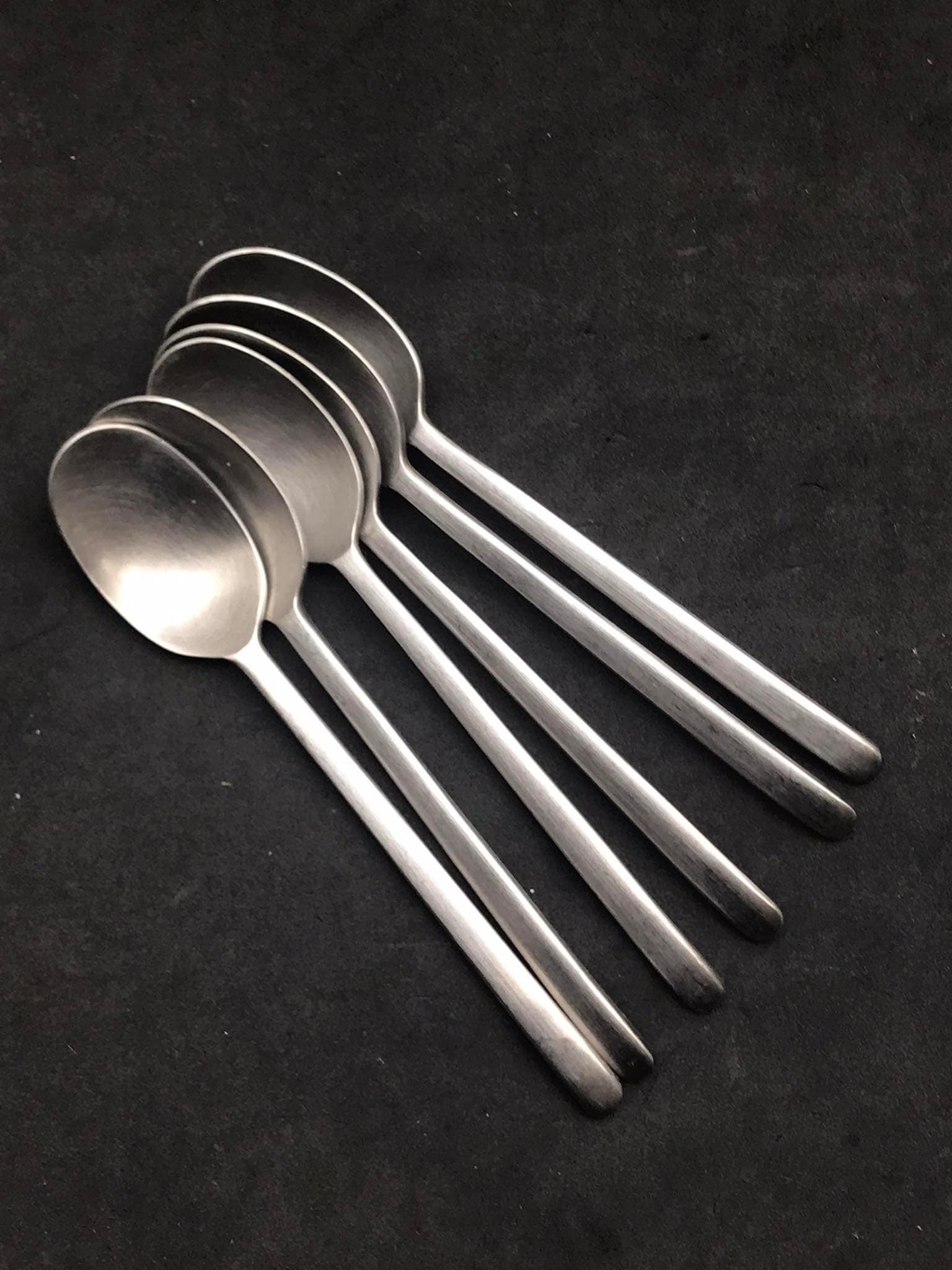 Vintage Ikea Data Dessert Spoons, Set of 6 - Carl Gustaf Jahnsson Stainless Steel Flatware