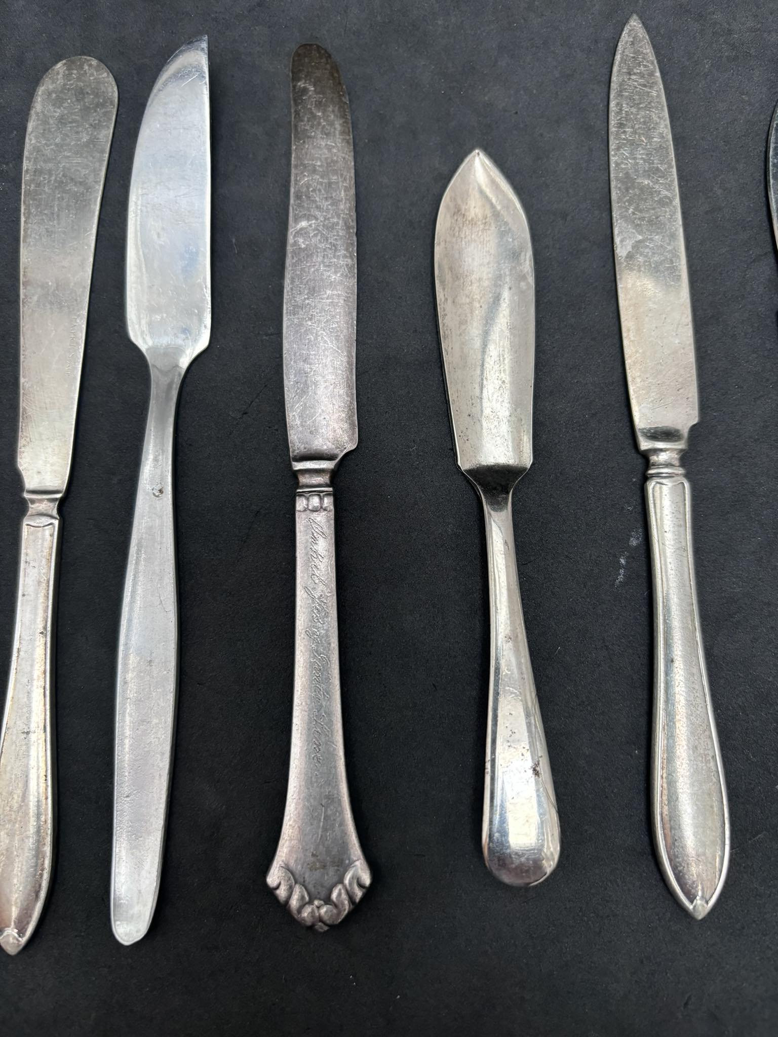 Butter Knives Set 10 Vintage 1920s Silver Plated Flatware
