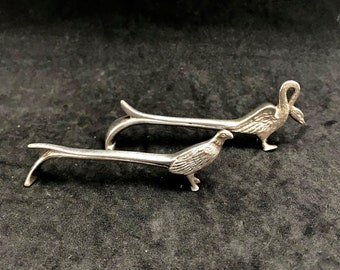 Knife Rests for table Art Deco Animal Swan Holders Silver Plated Metal. animal shaped Dinner table holiday elegant set of 2 gift for couple