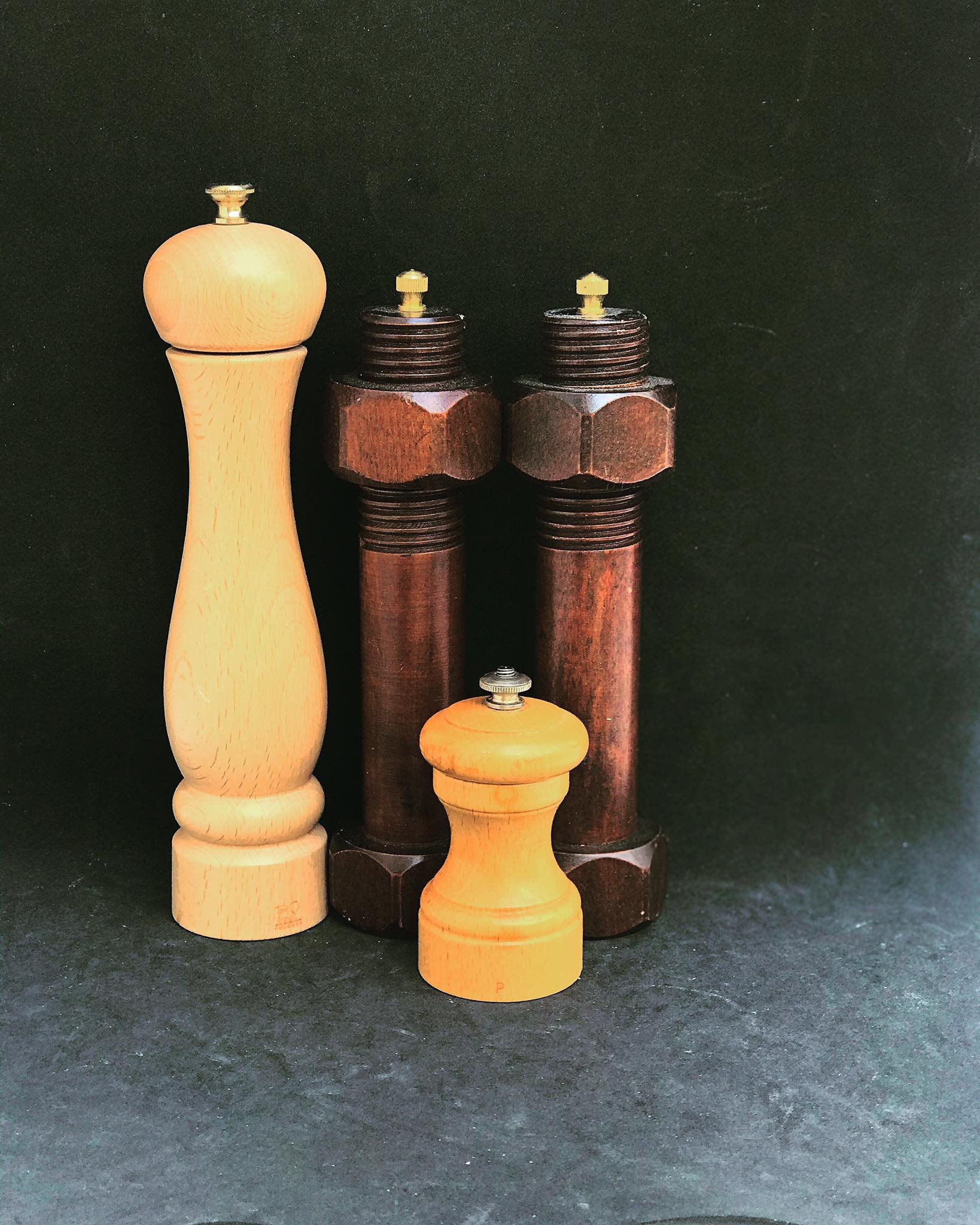 Salt & Pepper Mills, 3 Pcs Grinder with Free Caddy, Empty