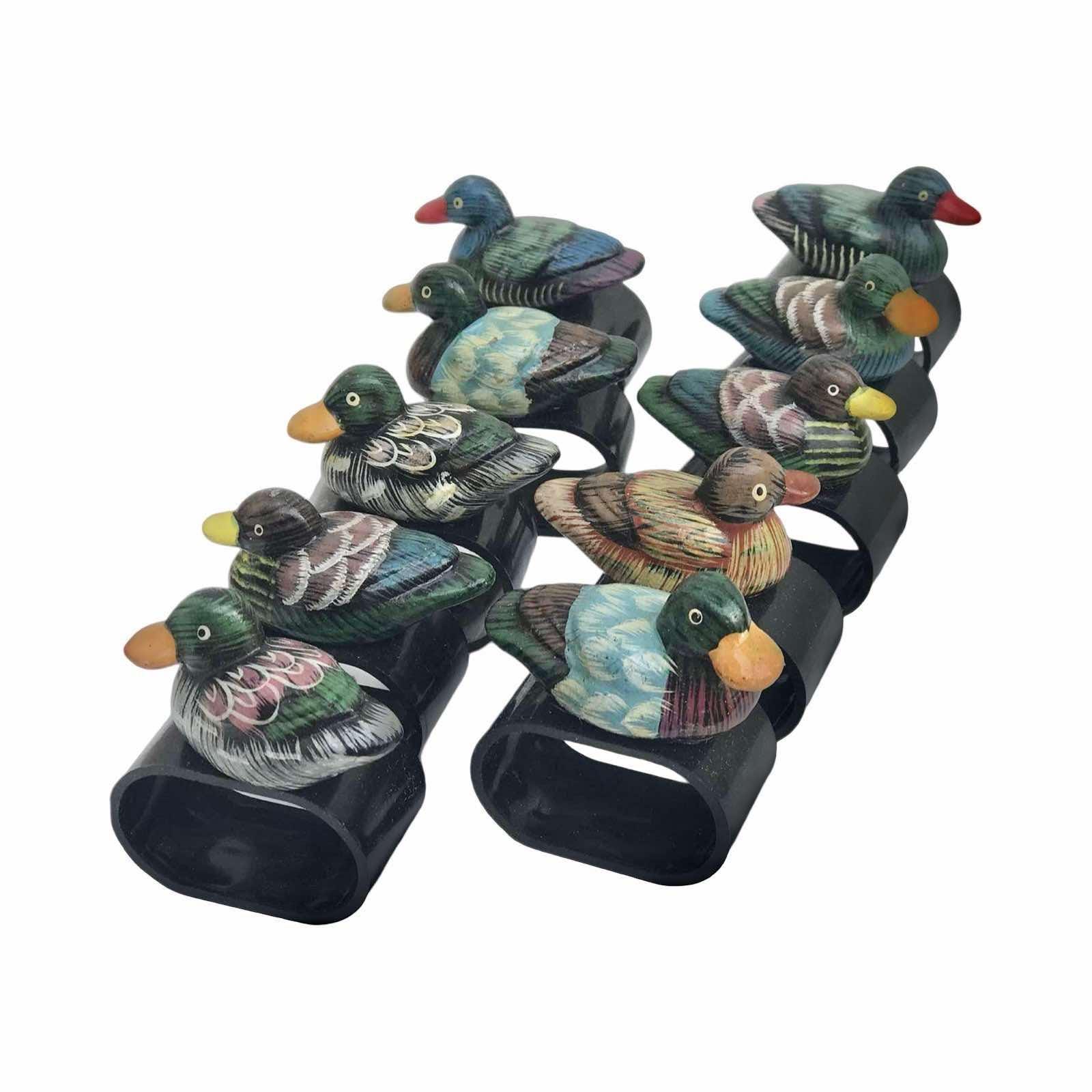 ヴィンテージペイント木製ダックナプキンリング - 10個セット - Etsy 日本