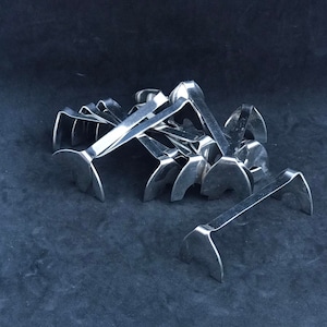 Art Deco Tischmesserbänkchen Set 12 Stäbchenbänkchen Silberplatte Messerbänkchen, Vintage 1930er Jahre Hochzeitsgeschenk elegant