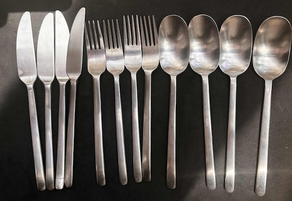 Vintage Ikea Data Stainless Steel Cutlery Set: 4 Knives, 4 Spoons