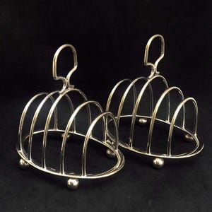 Juego de tostadas victoriano plateado: vajilla antigua para brunch inglés