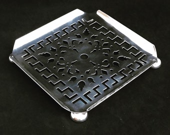 Trivet for teapot English  Vintage Silver Plated hot plate trivet, Mid Century wedding gift  hostess  gift for mum  Made In England