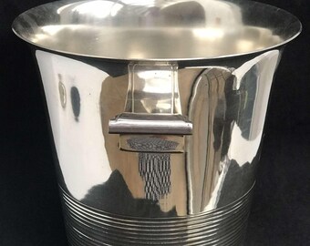 SEAU A CHAMPAGNE Art-deco En Métal Argenté Poinçonné EUR 230,00 - FR