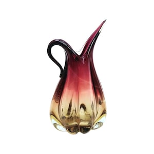 Murano glass Pitcher vase Barovier Toso Italian design art glass Venetian glass Ercole vase violet brown home decor Italian Design Gift